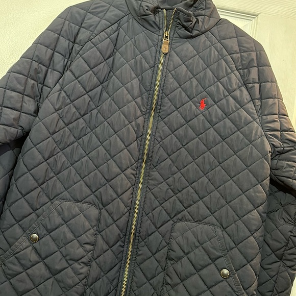 Polo Ralph Lauren Navy Blue Diamond-Quilted Jacket Size 18-20 youth XL